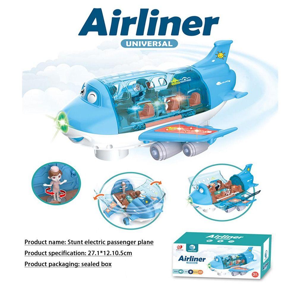 Синий/розовый светодиодный фонарь Музыкальный игрушечный самолетик Электрическая игрушка Самолет игрушечный светодиодный самолет Модель Мальчик