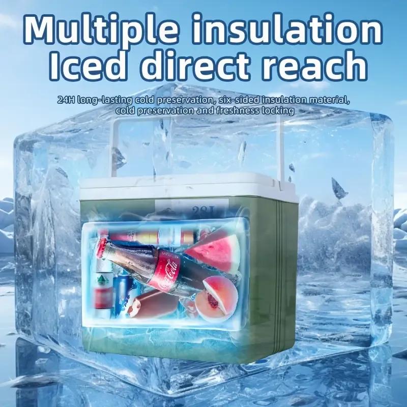 Портативный охладитель с изоляцией, наружный жесткий охладитель, сохраняющий лед для пляжа, кемпинга, спорта, домашнего хозяйства, кухни, домашней вечеринки