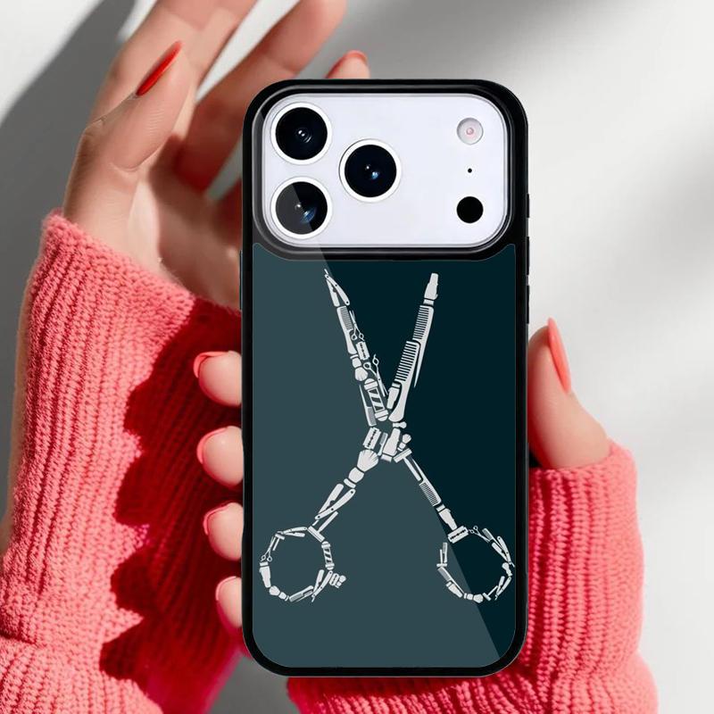 Ножницы для волос Чехол-бампер для телефона для iPhone 17 16 15 14 13 Pro Max Задняя крышка для 12 11 Pro Чехол