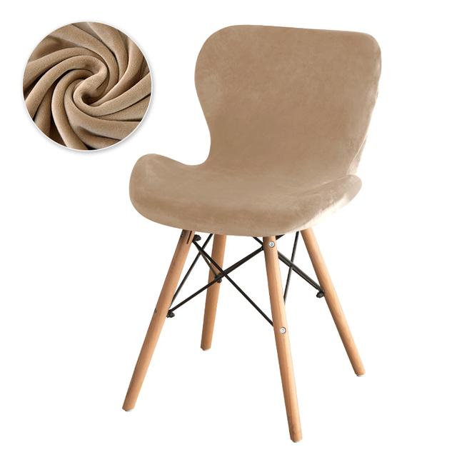 Розовый акцентный чехол на стул в форме бабочки, мягкий бархатный эластичный чехол на обеденный стул для девочек, чехол для сиденья для макияжа, гостиной