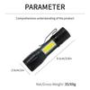 Мини светодиодный фонарик COB+XPE Портативный фонарь USB-зарядка Кемпинговый фонарь Масштабируемый фокусирующий свет Тактический фонарик с зажимом для ручки