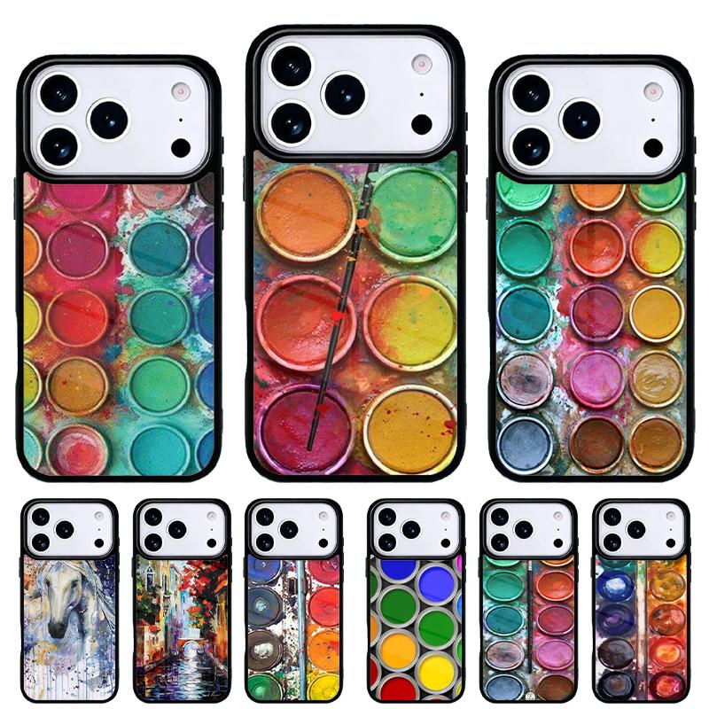 Красочный Радужный Акварельный Чехол для Телефона для iPhone 17 16 15 14 13 Pro Max Задняя Крышка для 12 11 Pro Coque
