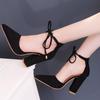 Coarse Heel Bag Head Sandals Women's Summer Thin Pointed High Heels Straps Large Size Fashion Women's Shoes