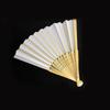 10 шт., белые свадебные веера, бамбуковый складной бумажный веер, портативный свадебный веер, подарочное украшение для гостей, свадебный веер