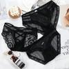Seamless Fashion Hoolow Transparent Low waist Mesh Lingerie Sexy Briefs Lace Panties