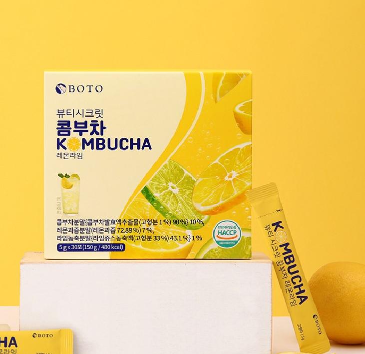 BOTO Beauty Secret Kombucha со вкусом лимона и лайма 5 г X 30 палочек