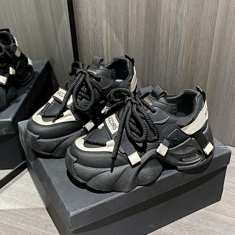 Ins Korean Version of the New Dad Shoes for Women 2025 Spring Student Running Sports Thick-soled Heightening Casual Shoes YB2811