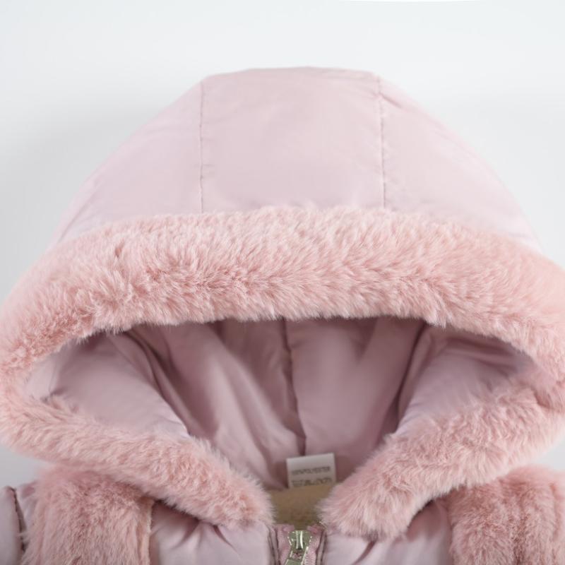 Children Winter Coats for Girls 1 To 6 Years Old Clothing Velvet and Thickened Fashion Cotton Jacket Hooded Parkas