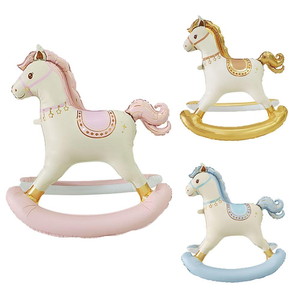 Korean Style Rocking Horse Balloon Rocking Horse Foil Horse Balloon 3D Horse Balloon  Baby Birthday