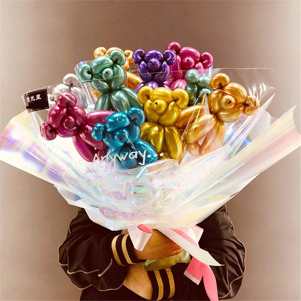 10 шт. цветные латексные шарики для моделирования свадьбы, дня рождения, вечеринки, волшебные длинные шары, полоски для самостоятельного изготовления, металлизированные