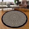 Nordic Round Printed Carpet Mandala Black Living Room Rug Coffee Table Foot Pad Bedroom Floor Mat Bay Window Fluffy Chair Mat