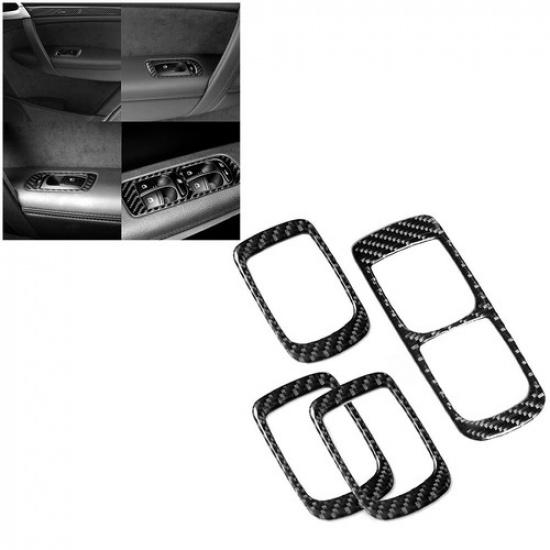 10Pcs Carbon Fiber Interior Door Control Cover Trim For Porsche Cayenne 2003-10