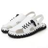 High quality handmade men's shoes Summer trendy  design styles Outdoor leisure beach Walking Black white breathable sandals