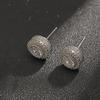 Hip Hop Round Crystal Zircon Stud Earrings Simple Copper Men's Earrings Fashion Party Women's Jewelry Accessories Gifts