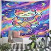 Cosmic Lucky Cat Tapestry Design Pattern Wall Hanging Tapestry Decorative Tapestry Home Decor for Bedroom and Living Room
