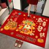 New 40x60cm New Year Floor Mat Crystal Velvet Cartoon Snake Door Entrance Mat Housewarming Feet Mat Spring Festival Decor