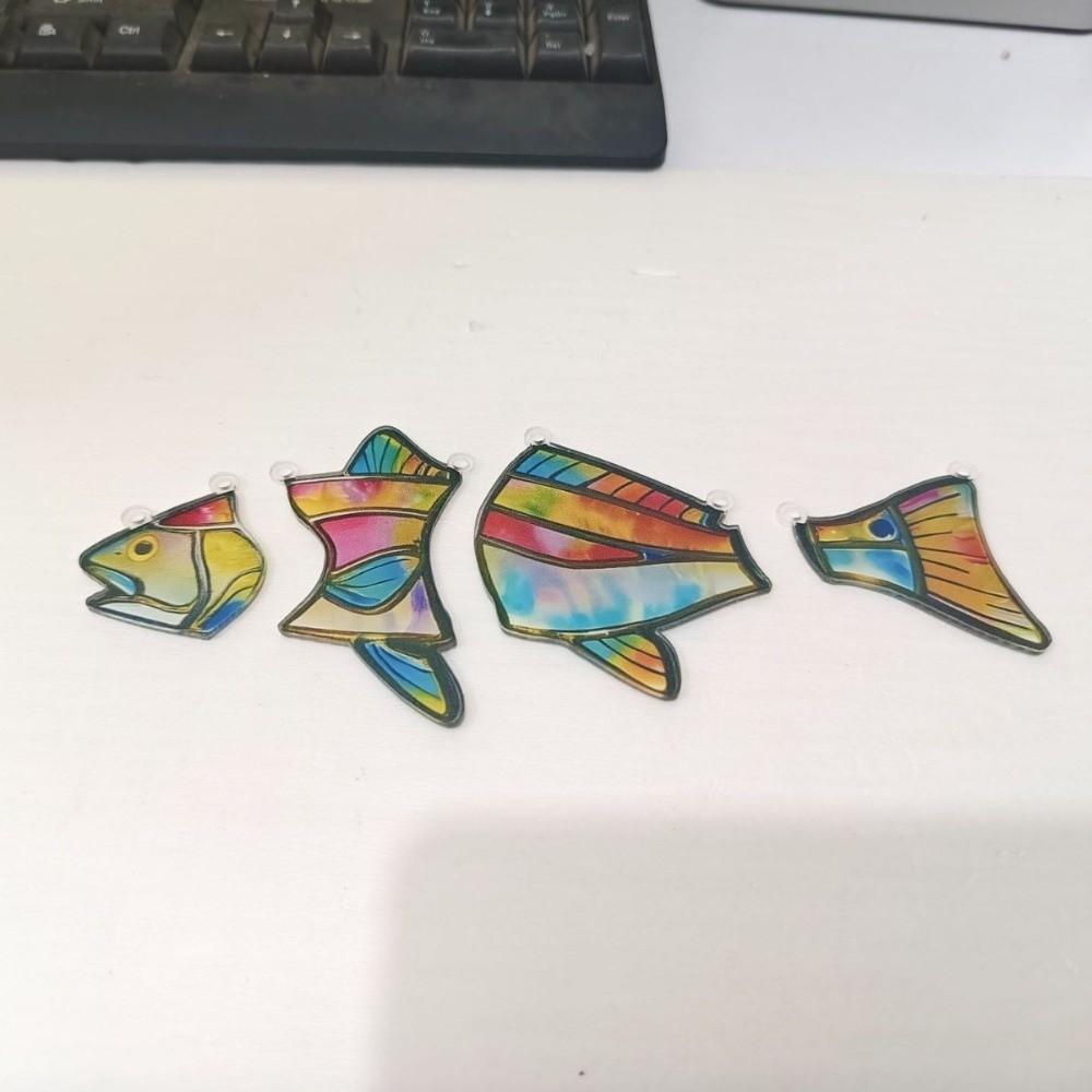 Clear Vivid Acrylic Fish Wind Chime Hand-Painted Fish Hanging Ornament  Car Decorations