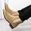 Fashion Luxury Brand Chelsea Boots Mens Suede Leather Decent Men Ankle Boots Original Male Short Casual Shoes British Style Cowboy Boots