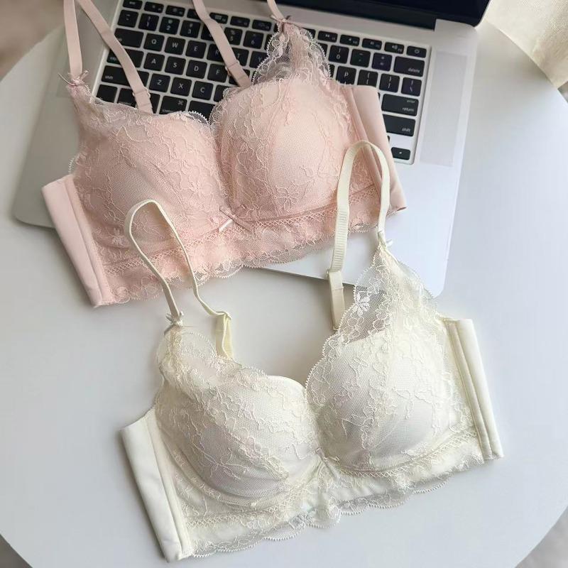 Новое кружевное модальное приятное к коже нижнее белье без косточек с эффектом пуш-ап Удобный бюстгальтер для маленькой груди Красный для свадьбы