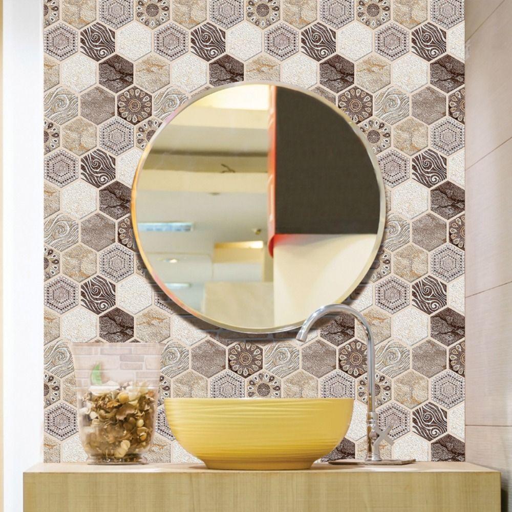 5pcs Self-Adhesive 3D Wall Stickers PVC Material Background Wallpaper  DIY Home Improvement