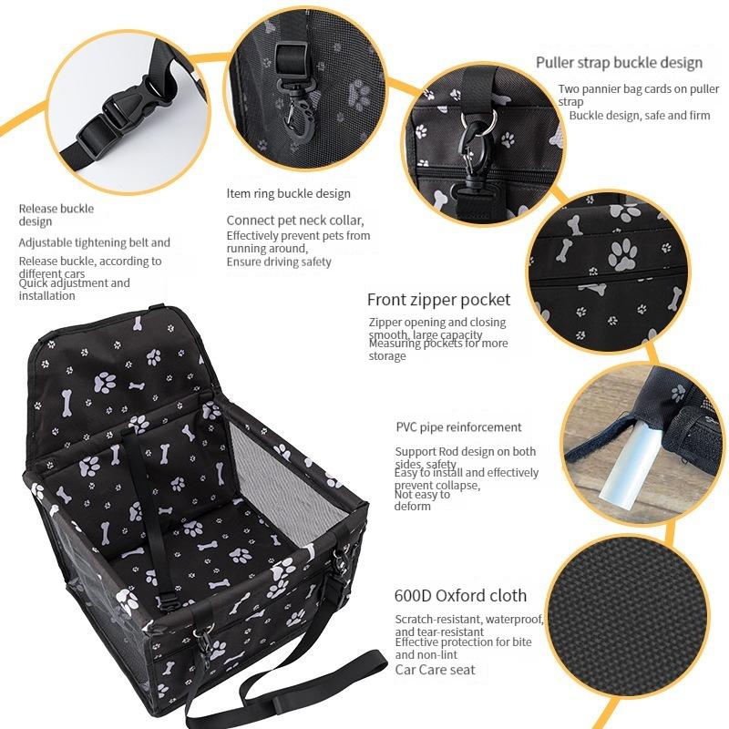 Pet Dog Car Carrier Seat Bag Breathable Durable and Comfortable Pet Safety Four Seasons Foldable Pet Car Pad Travel Accessories
