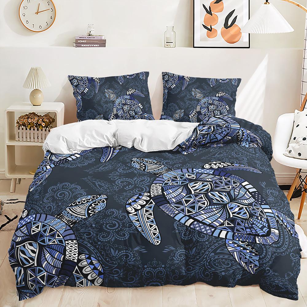 Bed Three-Piece Aquatic Animal Marine Quilt Cover 3D Digital Printing Kit