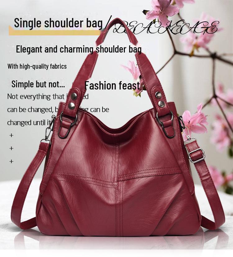 2023 Новая женская плиссированная сумка большой емкости, универсальная сумка через плечо.