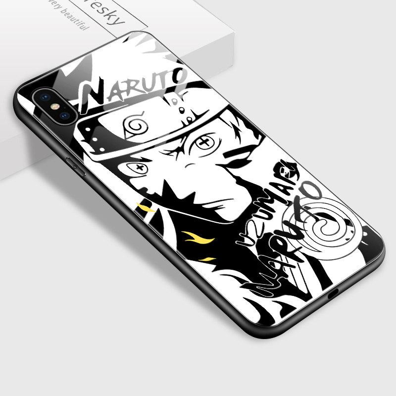 Чехол для телефона из закаленного стекла для iPhone Samsung Galaxy Infinix, ТПУ с мягким краем, модные противоударные чехлы с узорами японского аниме