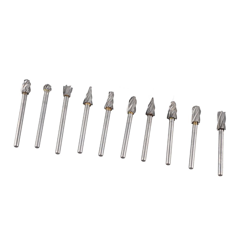 10Pcs Carbide Burr Set Alloy Tungsten Steel High Hardness Wide Application for Dremel Wood Carving