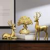 1 Pair of Deer Sculpture Christmas Small Reindeer Figurine for Living Room TV Cabinet Home Office Decoration