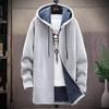 Mens Long Knit Cardigan Autumn Winter Sweater Coat Fleece Heavy Hoodie Solid Chenille Men's Fashion Jacket