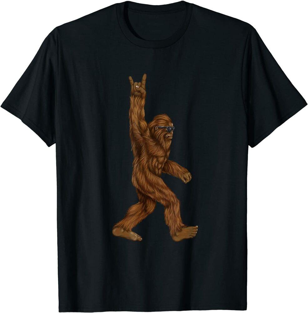 Rock On Bigfoot Sasquatch Loves Rock And Roll солнцезащитные очки на футболке унисекс
