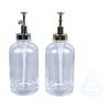 2PCS Coffee Syrup Dispensers 500ml Glass Bottle Dispenser with Stainless Steel Pump Coffee Bar