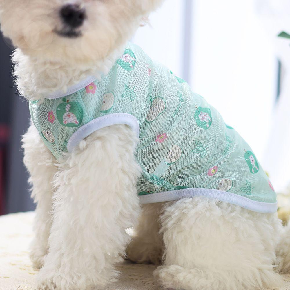 Милый мультяшный тонкий жилет для домашних животных, летняя дышащая сетчатая одежда для щенков для кошек, собак, кошек, одежда для маленьких собак