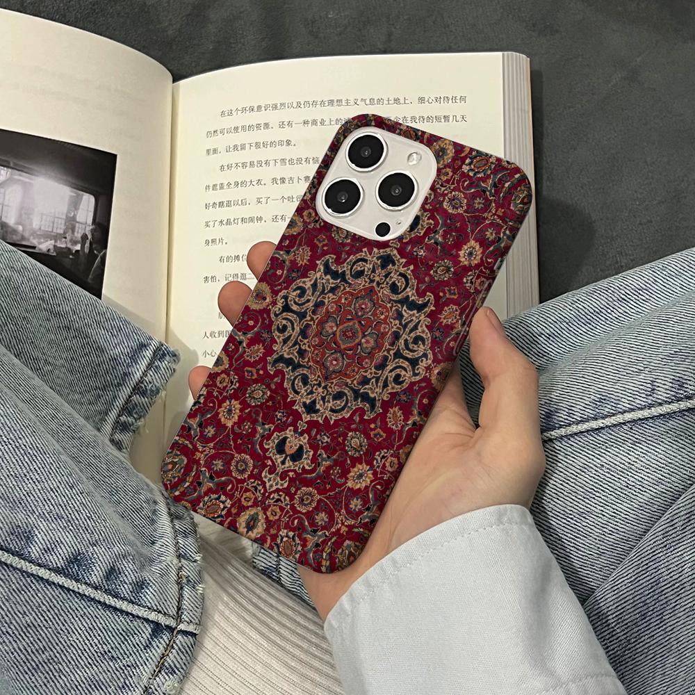 Чехол для телефона с цветочным узором в персидском стиле для IPhone 16 15 14 13 12 11 Pro Max 2025 11 12Mini Глянцевый HD Пленочная крышка