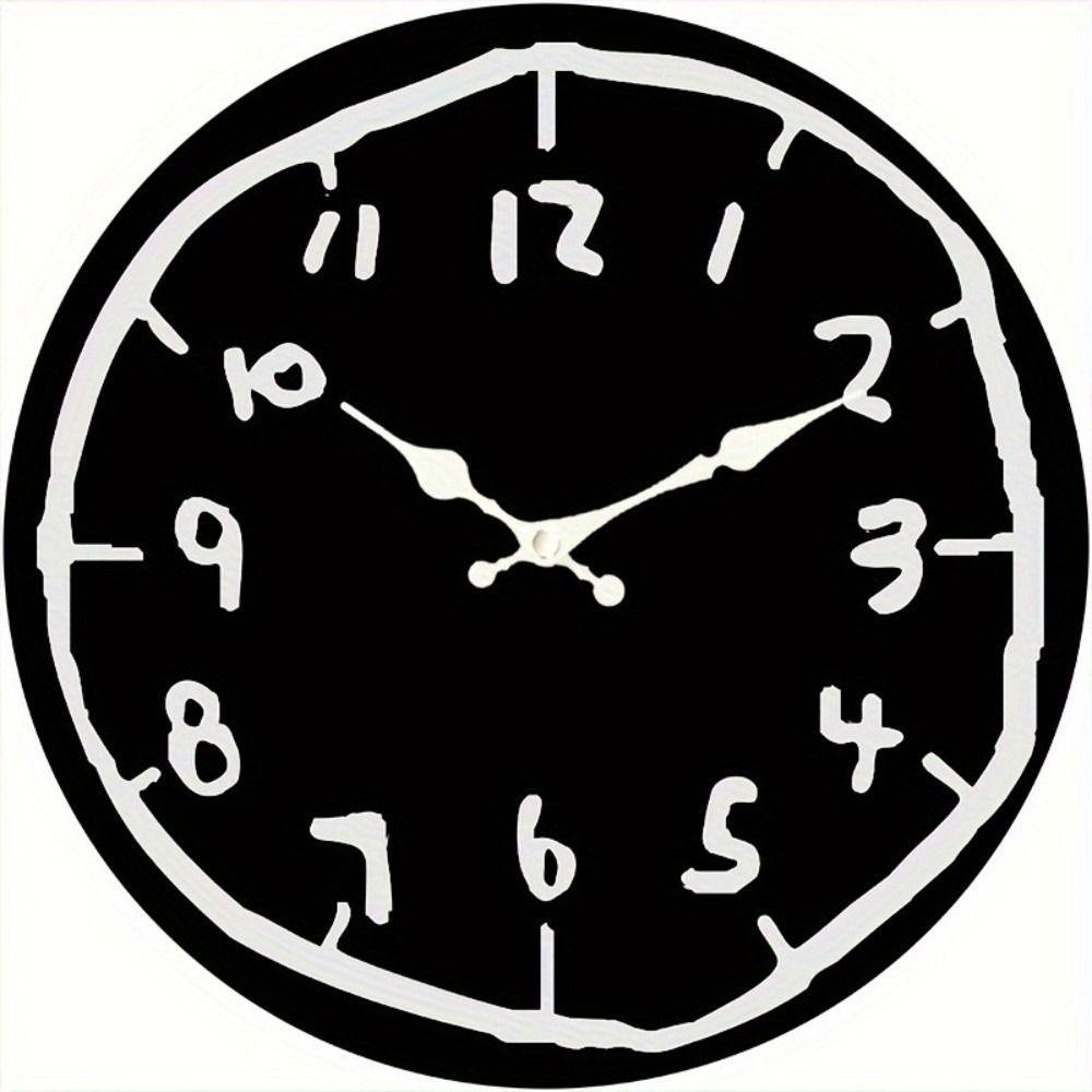 Cartoon Design Digital Wall Clock Special Design Silent Wall Clock Wooden Round Clock Study Room