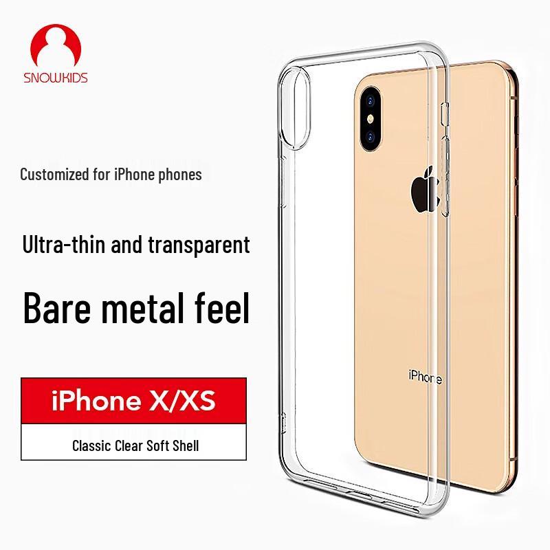 Snowkids Minimalist Transparent TPU Anti-Drop iPhone Case