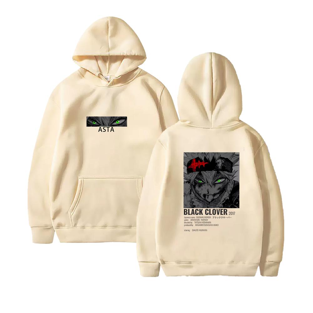Anime Black Clover Asta Graphic Printed Hoodies Vintage Oversized Hooded Sweatshirt Long Sleeves Hoodie Men Women Clothes