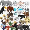 MOC Animals Tiger Goat Pig Leopard Polar Bear Elephant  Medieval War Wolf Building Blocks Toys Forest Bricks Accessories Toy