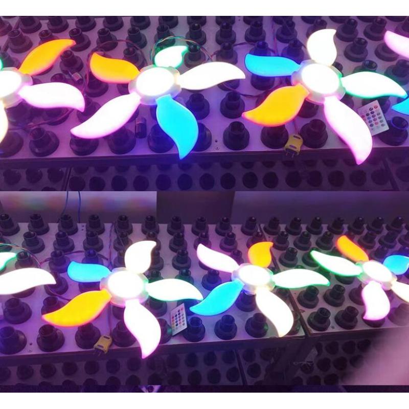 75 Вт, 140 светодиодов, 5-створчатый складной деформируемый светильник для гаража, 4800 лм, E27, в форме вентилятора, потолочная лампа для мастерской