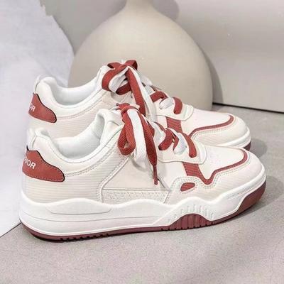 Весенние новые модные кроссовки Muffin с толстой подошвой в тон, женские двухцветные женские повседневные спортивные однослойные туфли на шнуровке на шнуровке