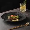 8 Pcs Plastic Dinner Plates Stone Textured Smooth Burr Free Edge Dishwasher Safe for Home Kitchen Family Dinner
