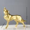 Geometric Art Growl Wolf Statue Resin Animal Figurine Crafts Home Living Room Desktop Office Bookshelf Decor Sculpture Ornaments