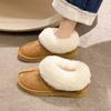 Winter New Thickened Velvet Shallow-mouth Snow Boots Women's Casual One-pedal Non-slip Soft-soled Home Fluffy Cotton Shoes