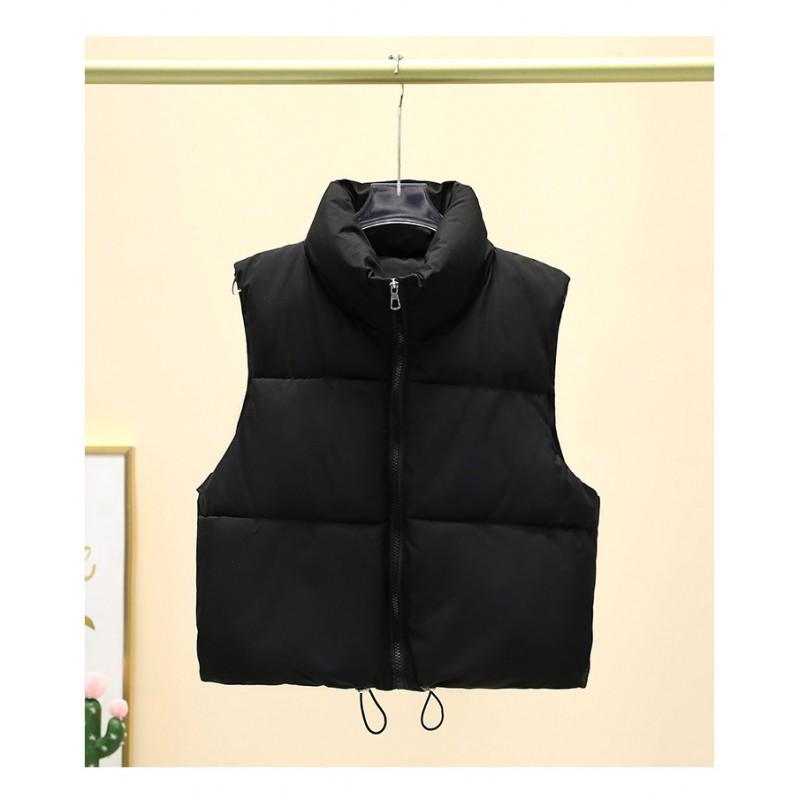 Womens Lightweight Puffer Vest With Stand Collar Zipper Casual Sleeveless Outerwear Fall