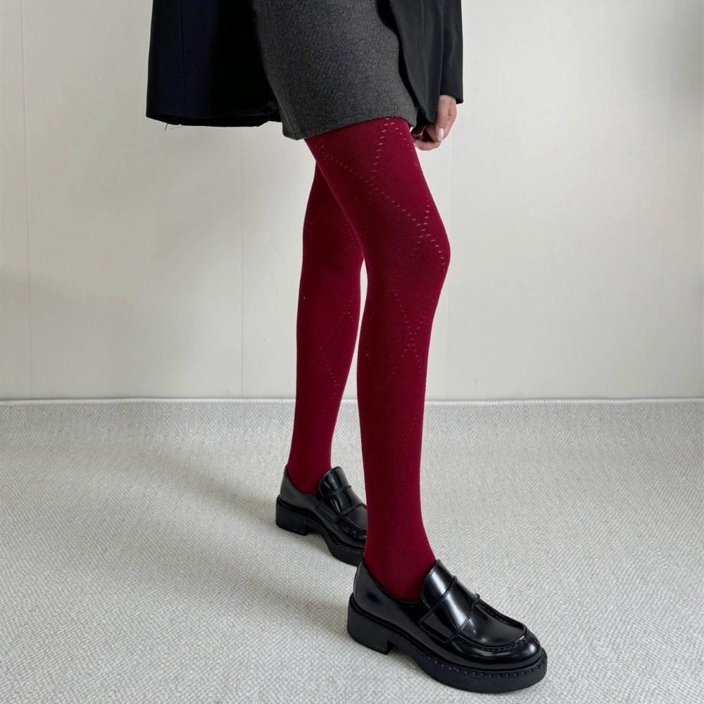 Fashionable Jacquard Knitted Stockings High-elastic Basic Pantyhose Thermal Leggings Daily Wear