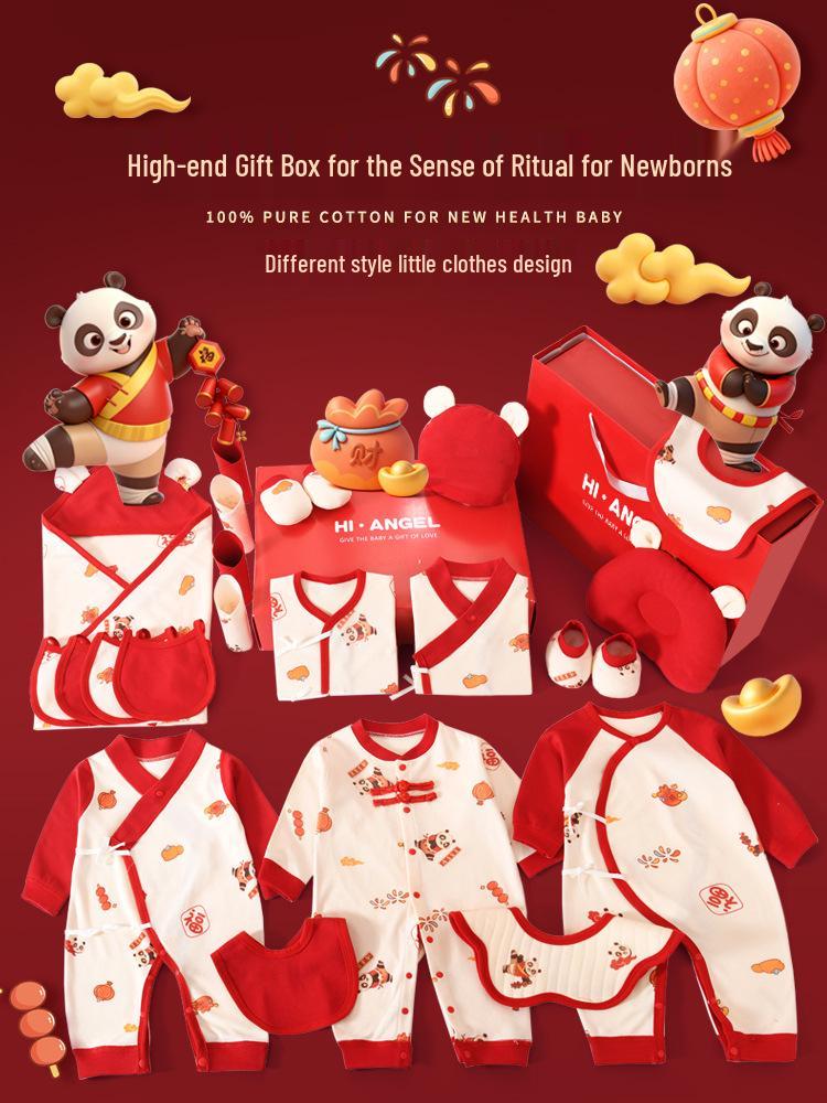 Премиум Хлопковый Подарочный Набор для Новорожденных Класса А - Праздник Новорожденных Красная Панда.