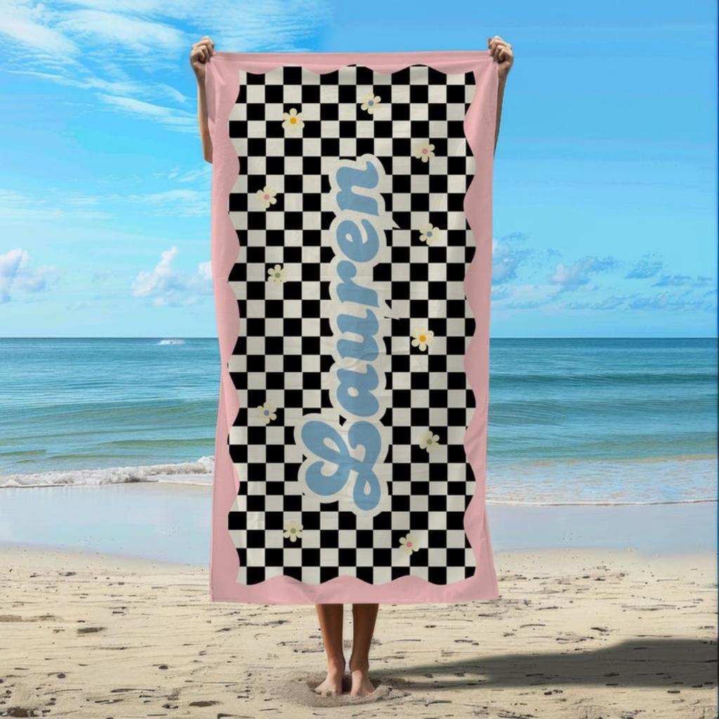 Custom Name Beach Towels Microfiber Towel Anti-Sand Quick-Drying Bath Towel Personalized For Birthday Gifts Holiday Travel Swim