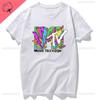 Женская футболка с графикой MTV, забавная мужская одежда, хип-хоп, классический логотип MTV, винтажная, парная, хлопковая футболка, модная уличная одежда, короткая