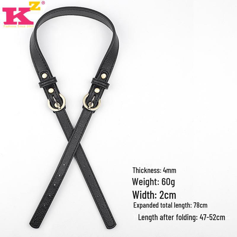 Adjustable 47-52cm Double Buckle PU Leather Strap for Bags and DIY Projects